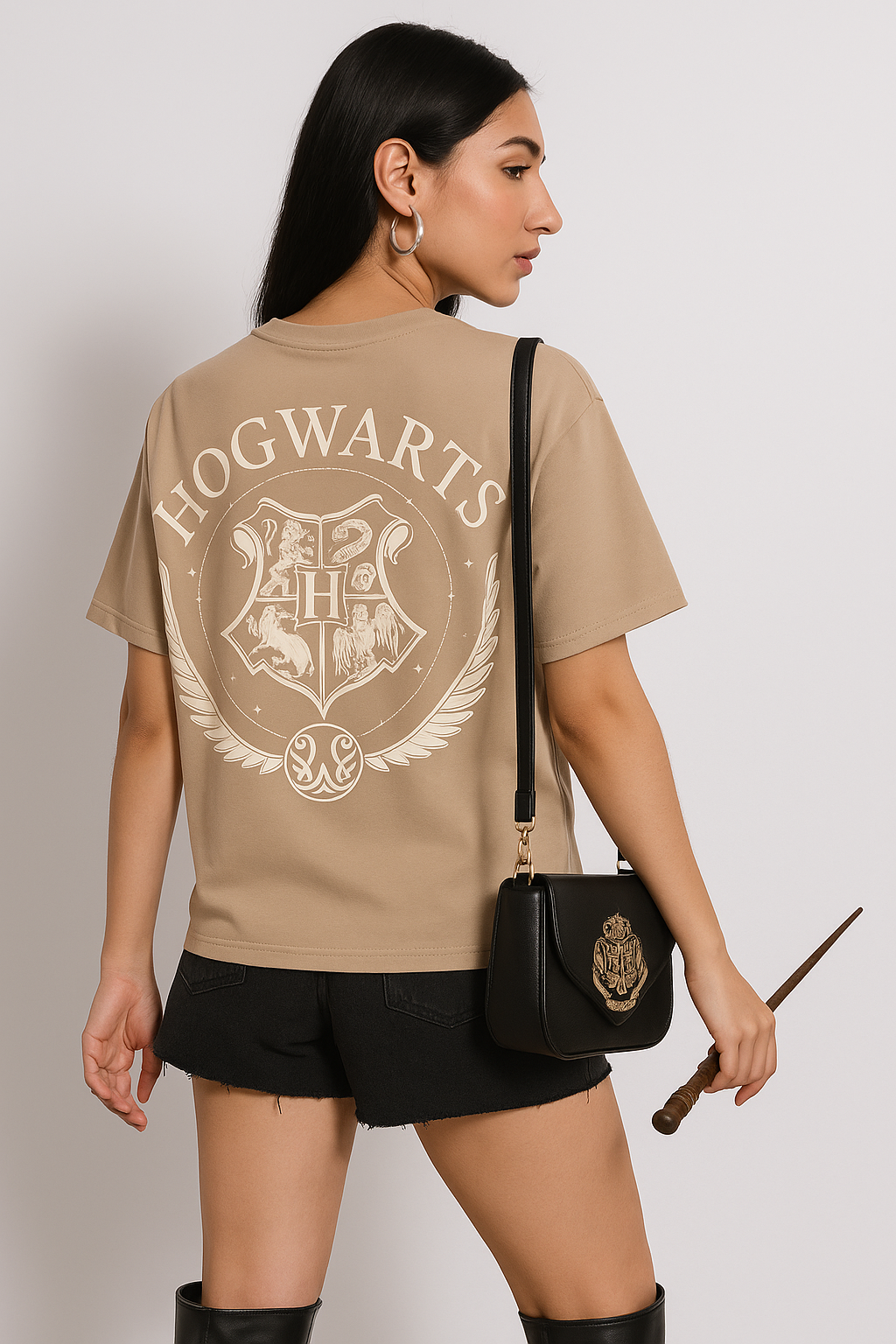 Oversized Hogwarts Emblem T-Shirt