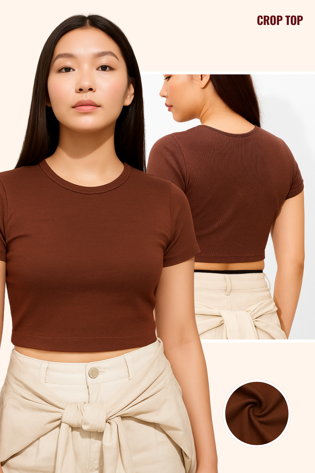 Brown Crop Top