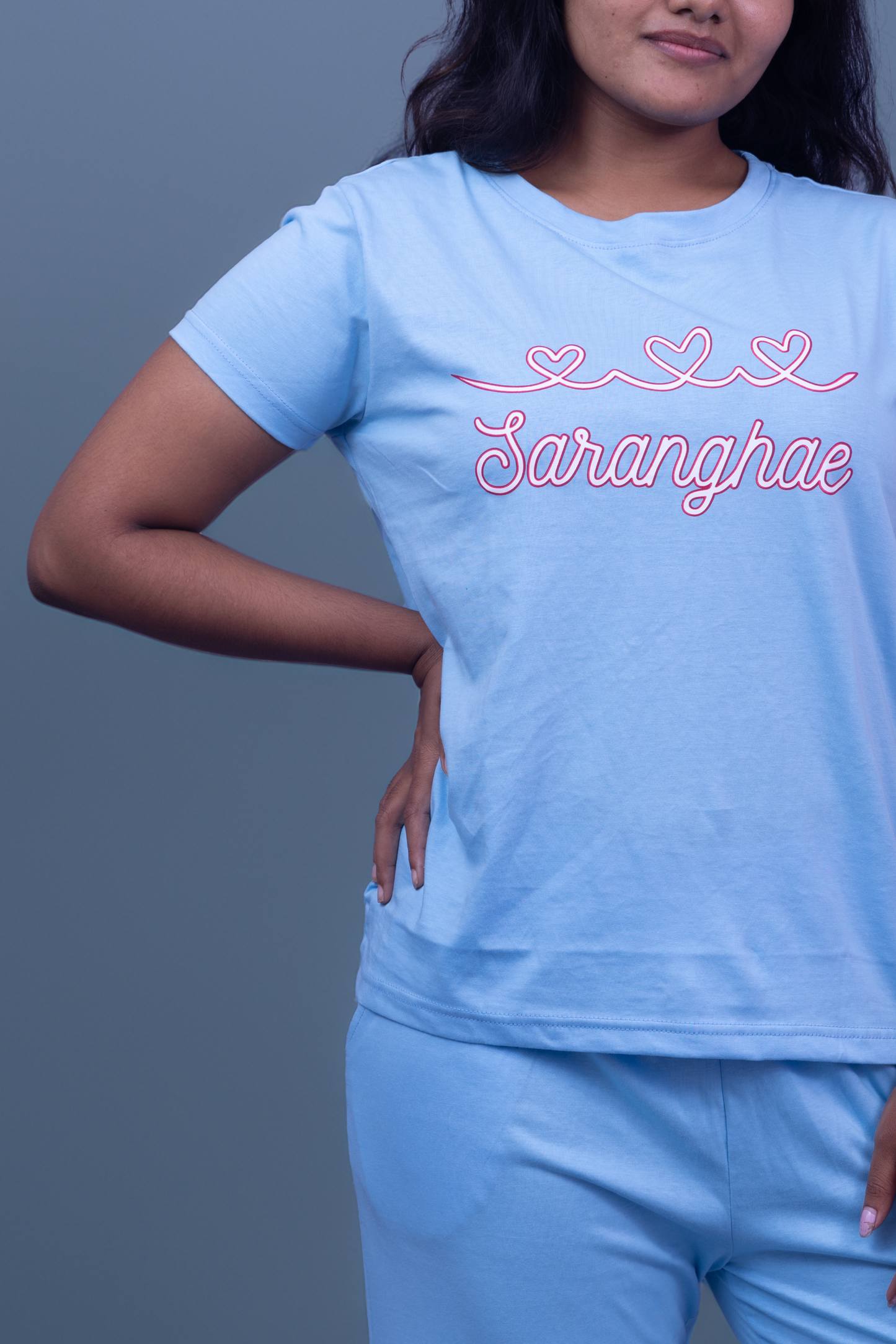 Lover's Heart Sarange Pajama Set (Solid Pant)