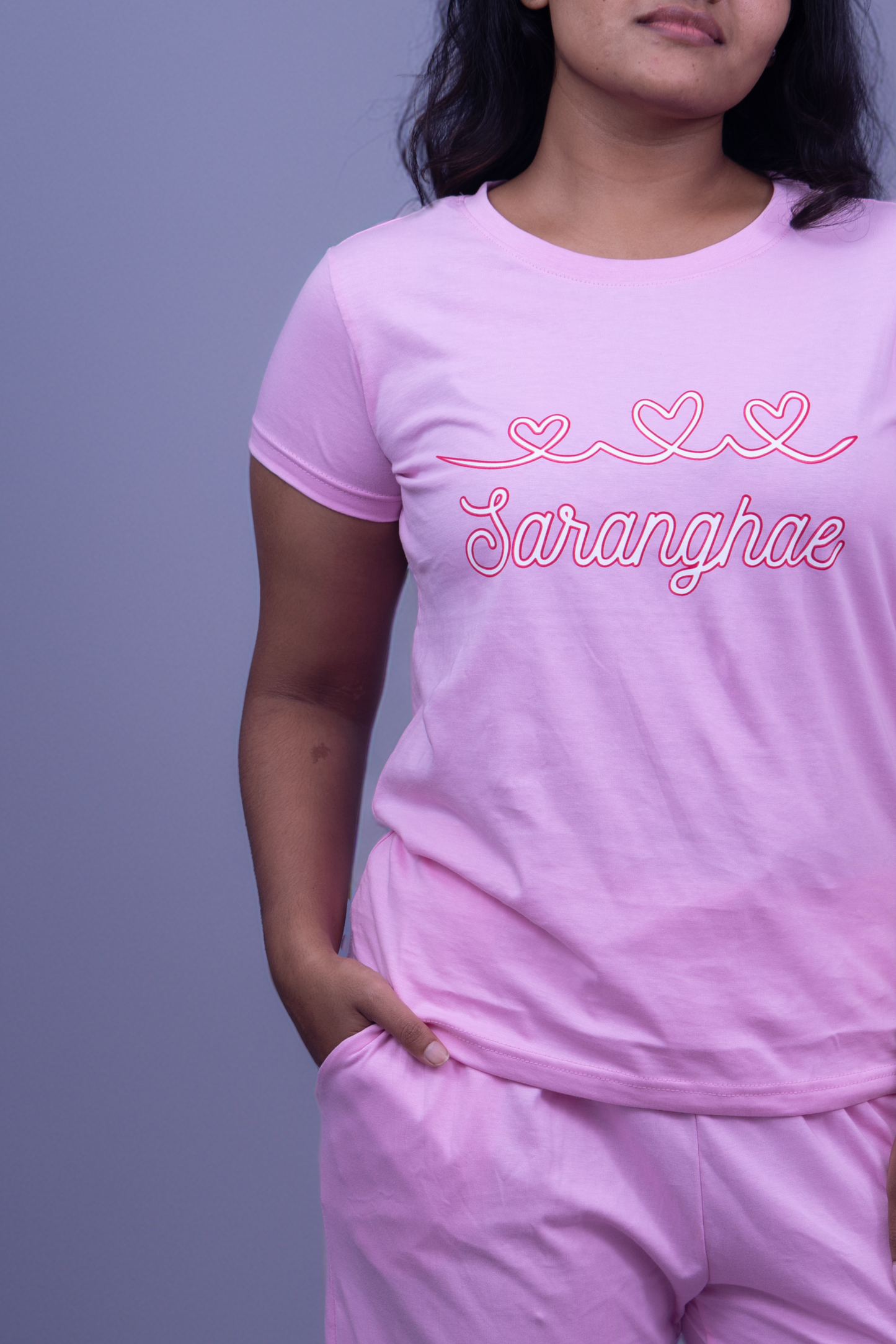 Lover's Heart Sarange Pajama Set (Solid Pant)