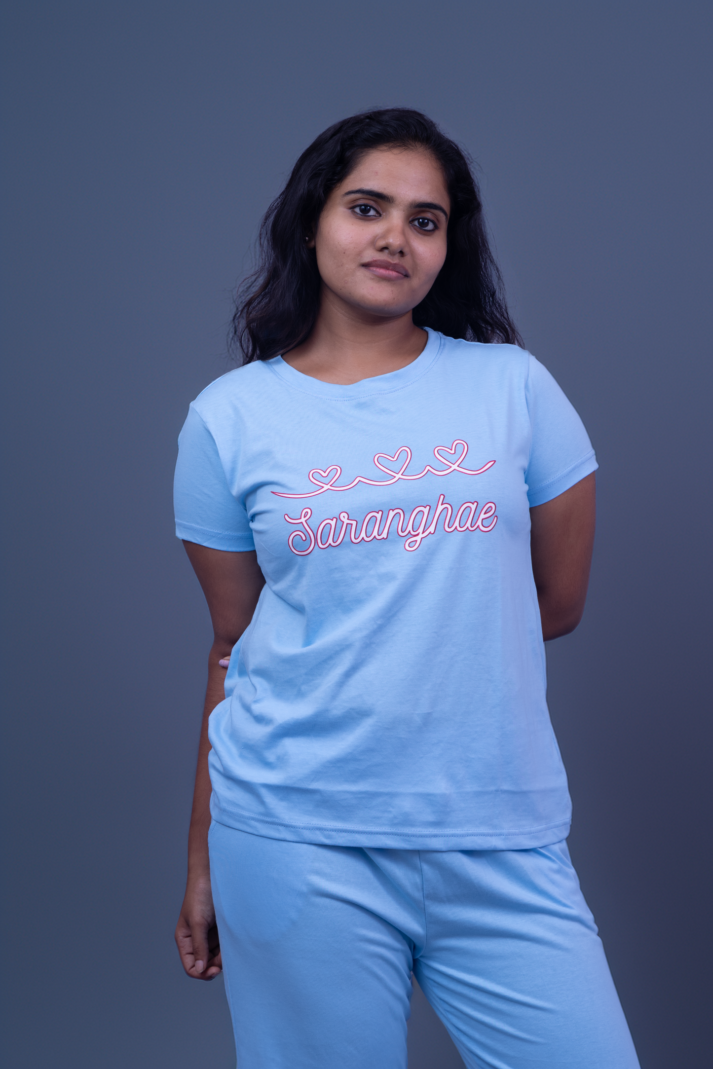 Lover's Heart Sarange Pajama Set (Solid Pant)