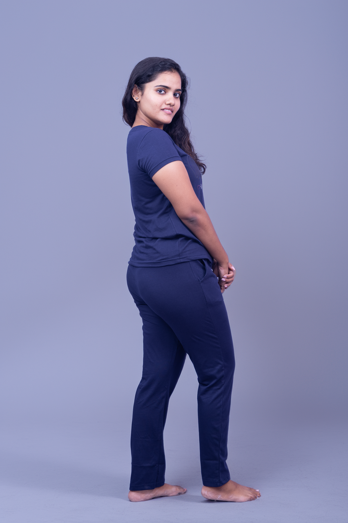 Ghostly Dreams Pajama Set with Solid Color Pant