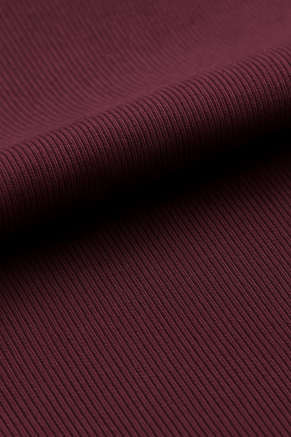 Red Wine Ribbed Crop Top for Women