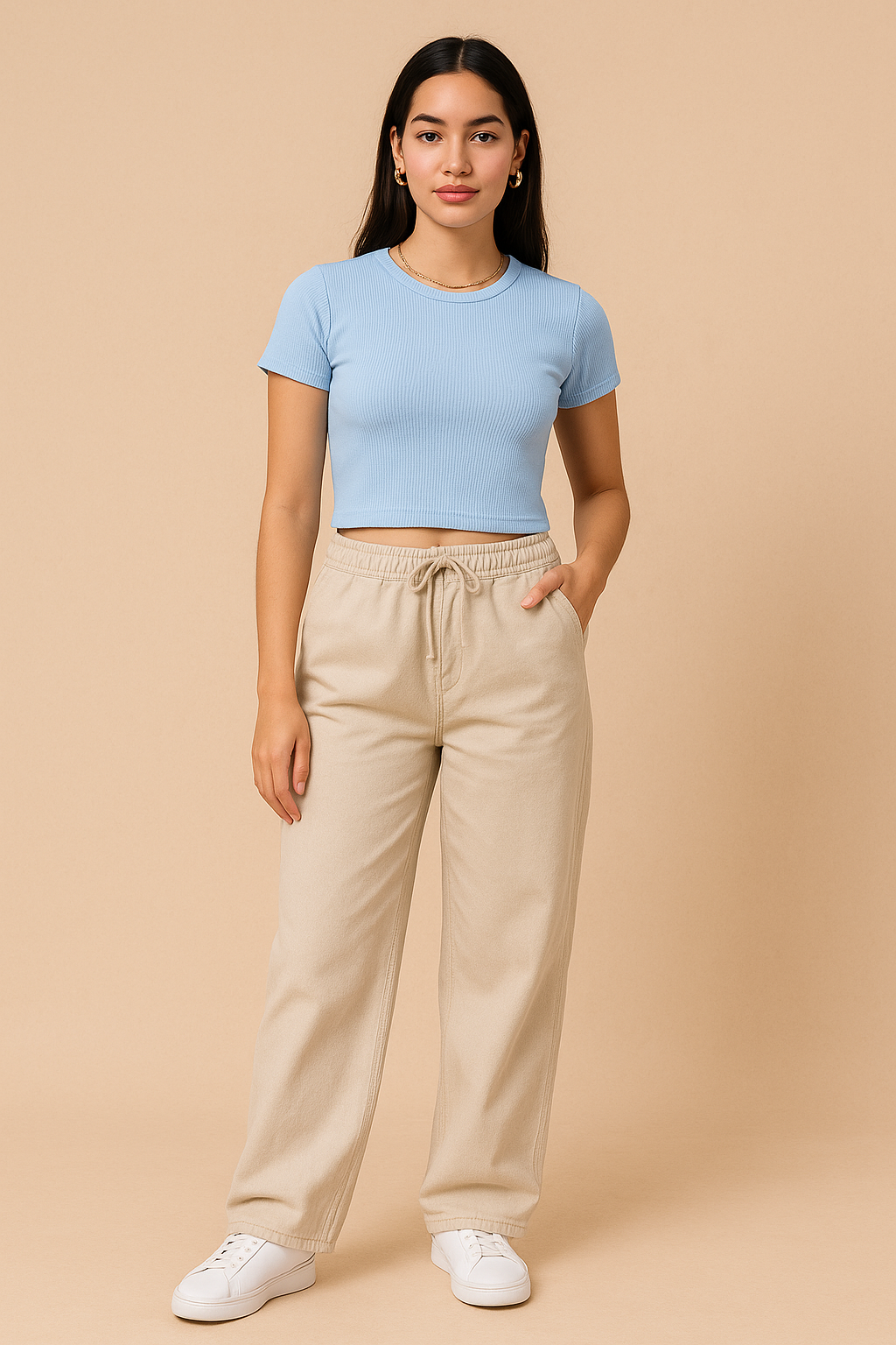 Soft Blue Crop Top