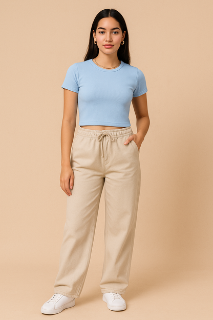 Soft Blue Crop Top