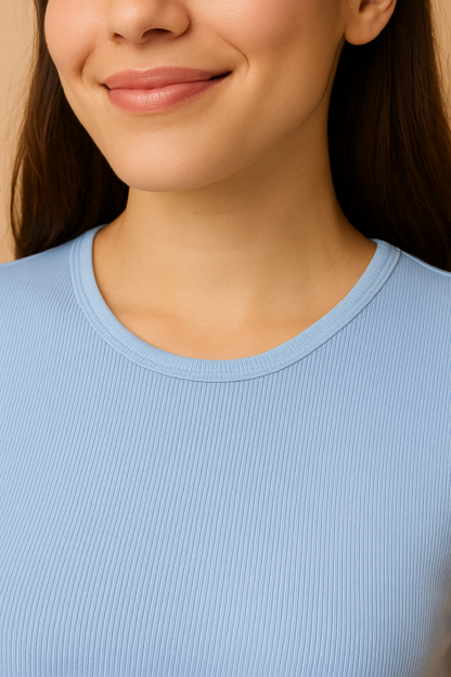 Soft Blue Crop Top