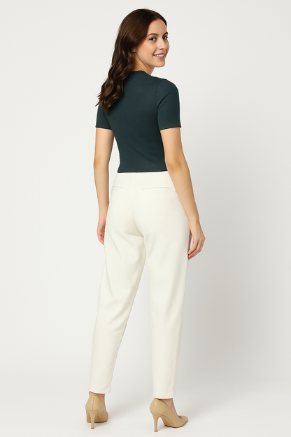 Solid Sea Green Ribbed Crop Top