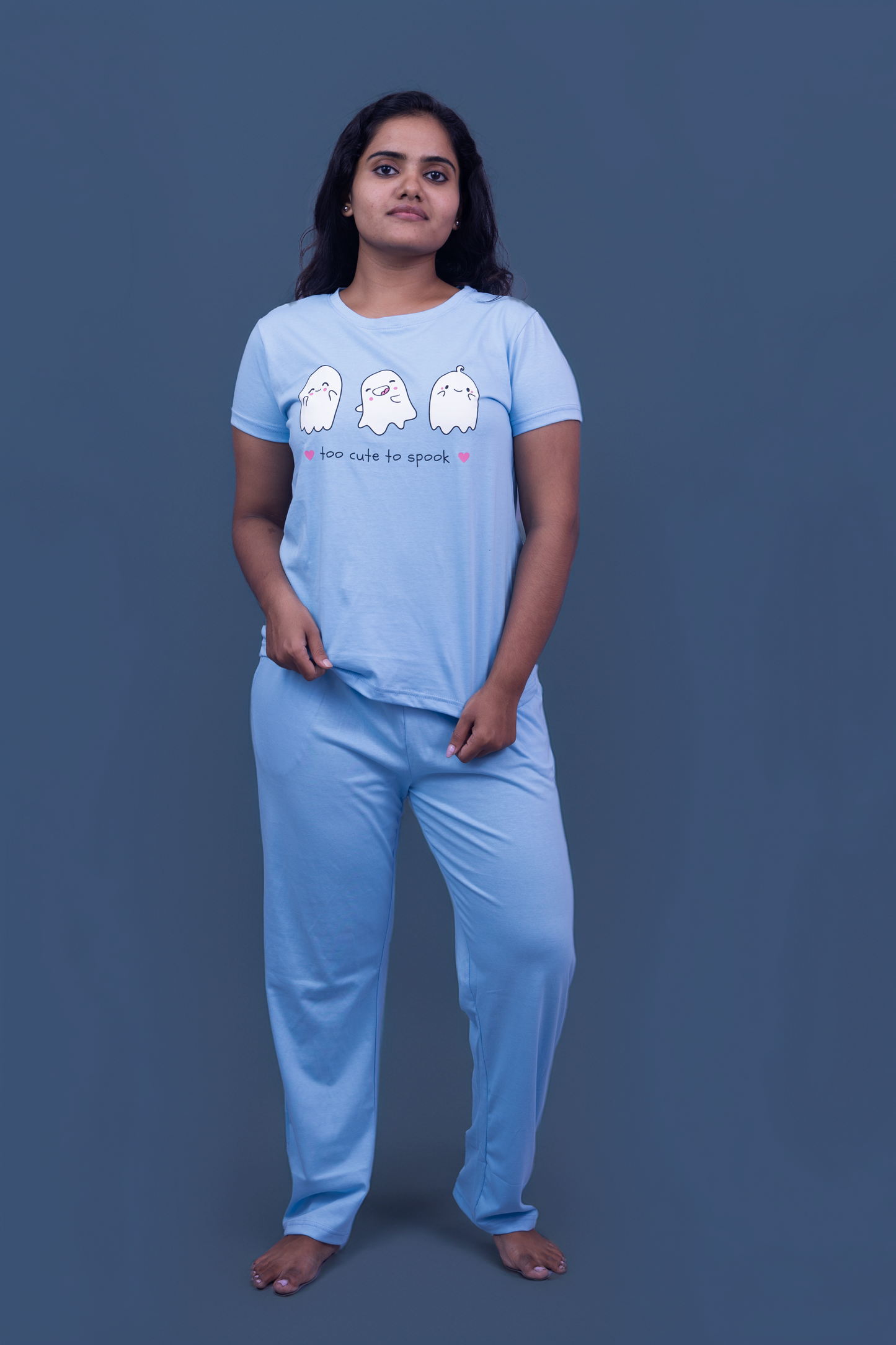 Ghostly Dreams Pajama Set (Solid Pant)