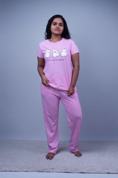 Ghostly Dreams Pajama Set (Solid Pant)