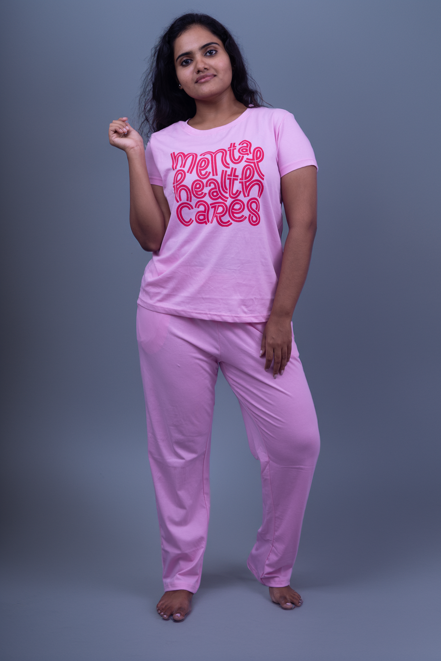 Mental Health Cares Pajama Set (Solid Pant)