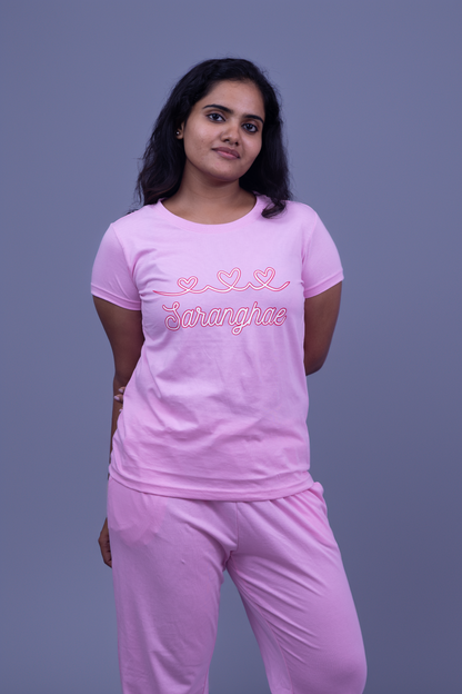 Lover's Heart Sarange Pajama Set (Solid Pant)