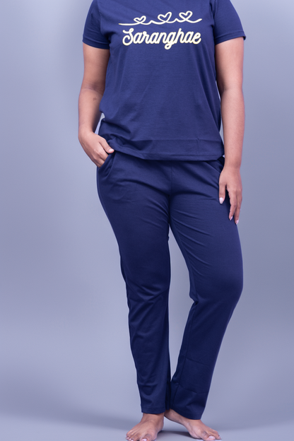 Lover's Heart Sarange Pajama Set (Solid Pant)