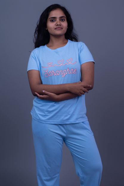 Lover's Heart Sarange Pajama Set (Solid Pant)